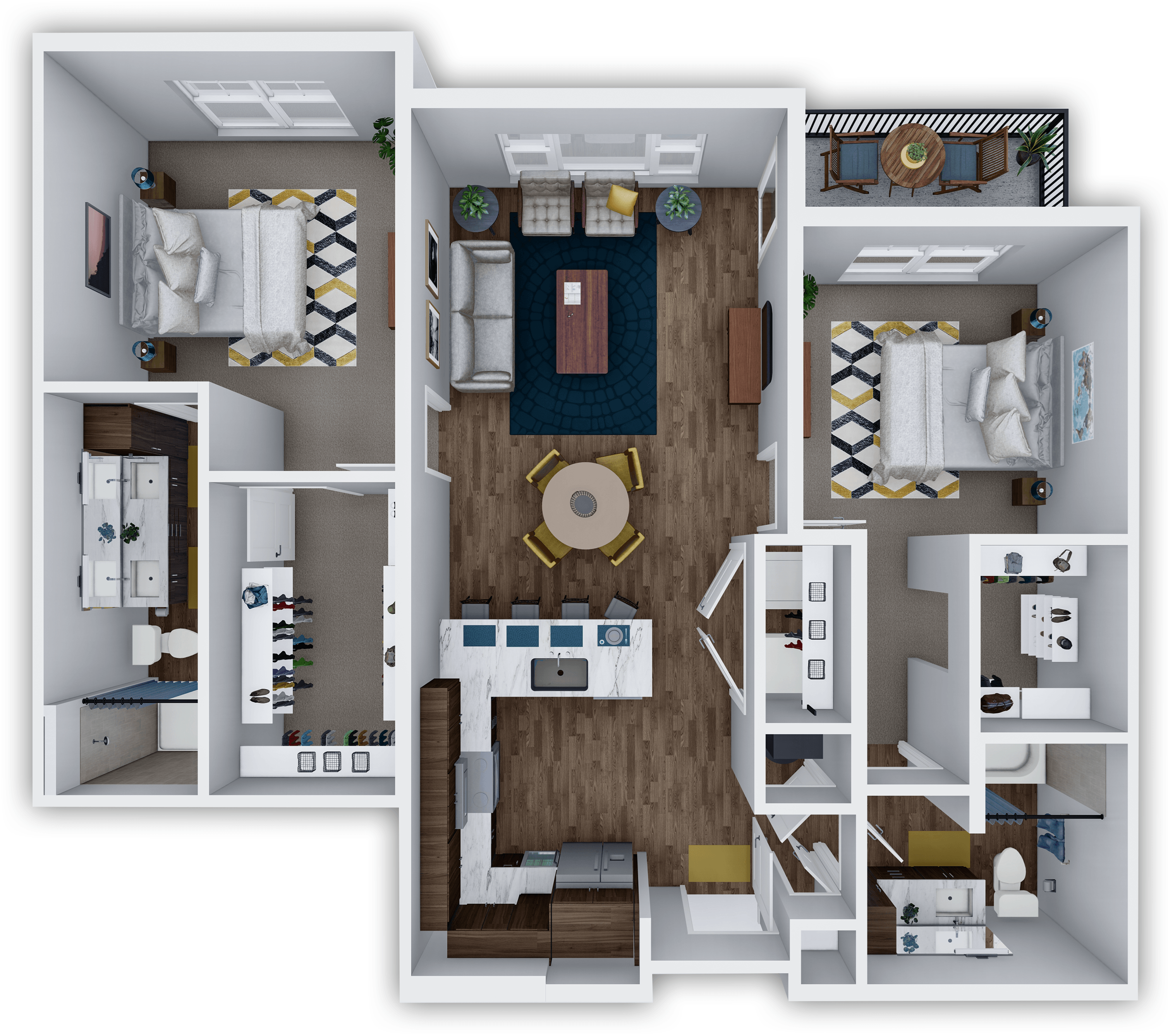 B2 Dual Master Bedrooms
